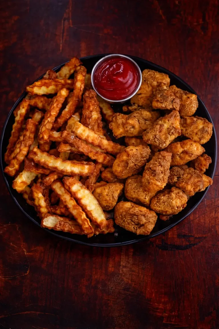 Air Fryer High Protein Popcorn Chicken and Fries (Macro Friendly Meal)