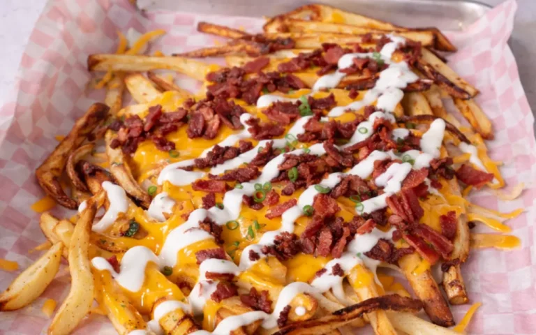 High Protein Loaded Cheddar Bacon Ranch Fries