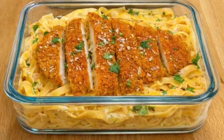 High Protein Crispy Buffalo Chicken Alfredo