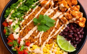 High protein chipotle chicken burrito bowl