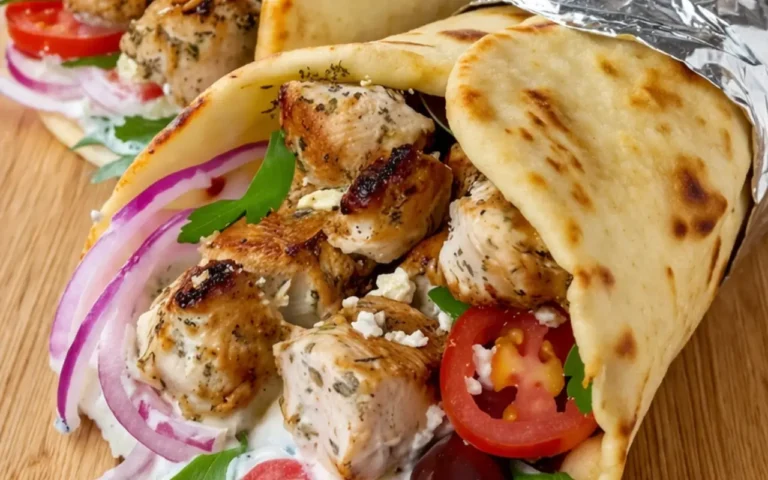 High Protein Chicken Souvlaki Wraps