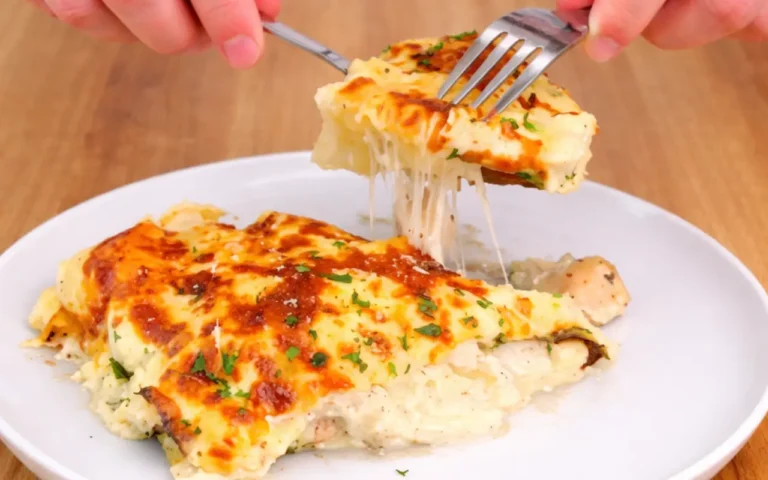 High Protein Chicken Alfredo Lasagna