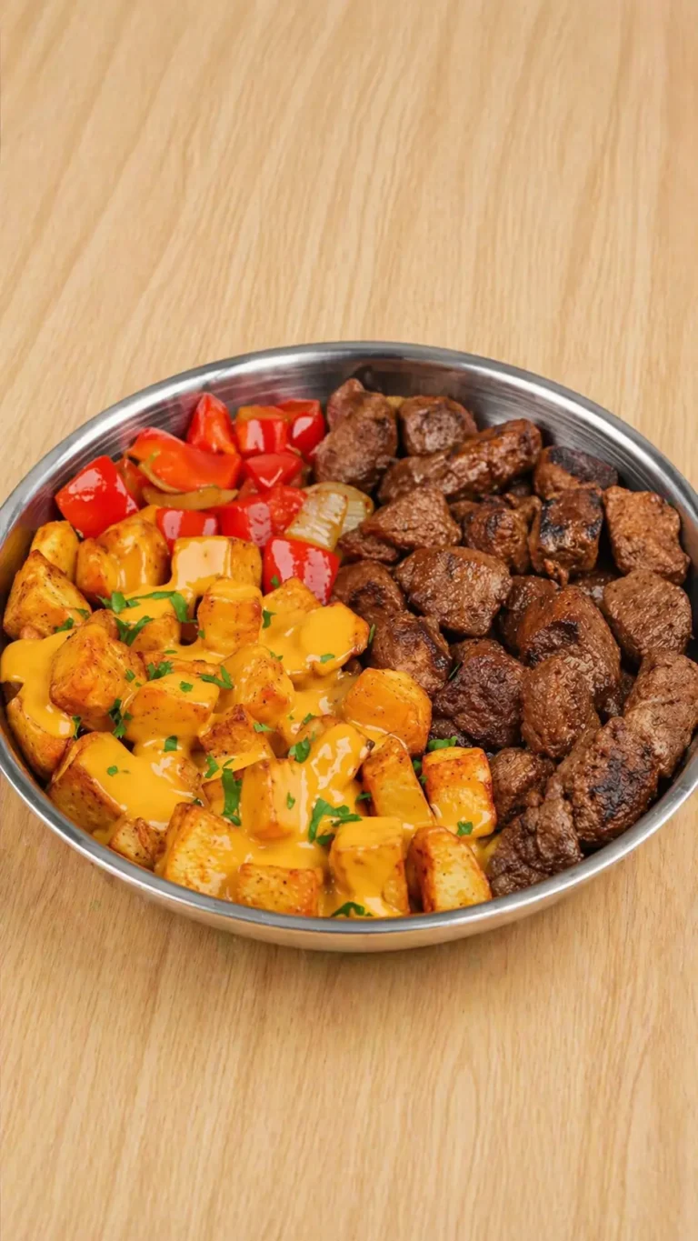 High protein steak nacho cheese potatoes