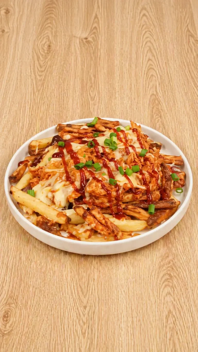 High Protein BBQ Chicken Loaded Fries