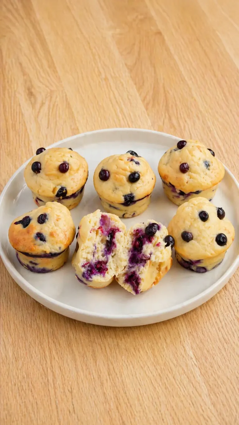 High protein blueberry pancake muffins